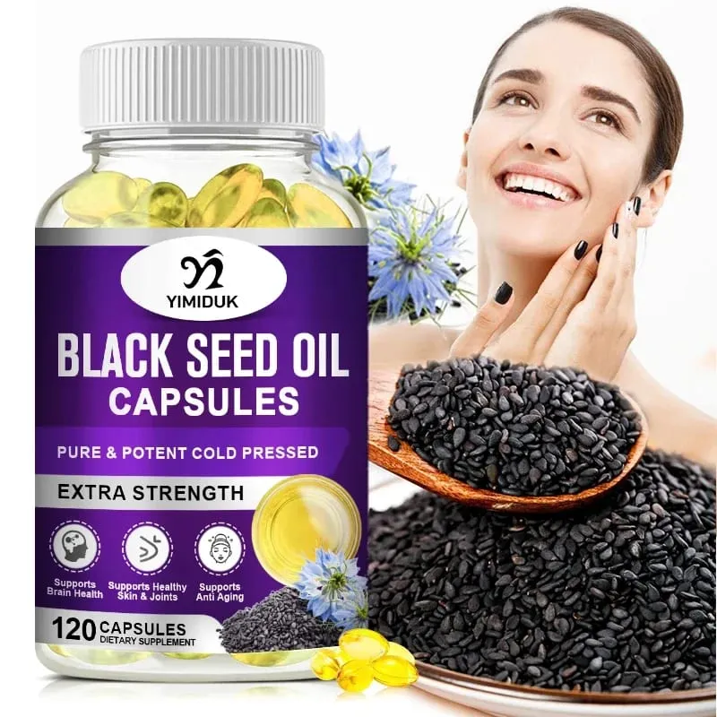 Yimiduk Premium Black Seed Oil Supplement for Overall Wellness & Vitality Joint & Brain Health & Immune System Anti Aging