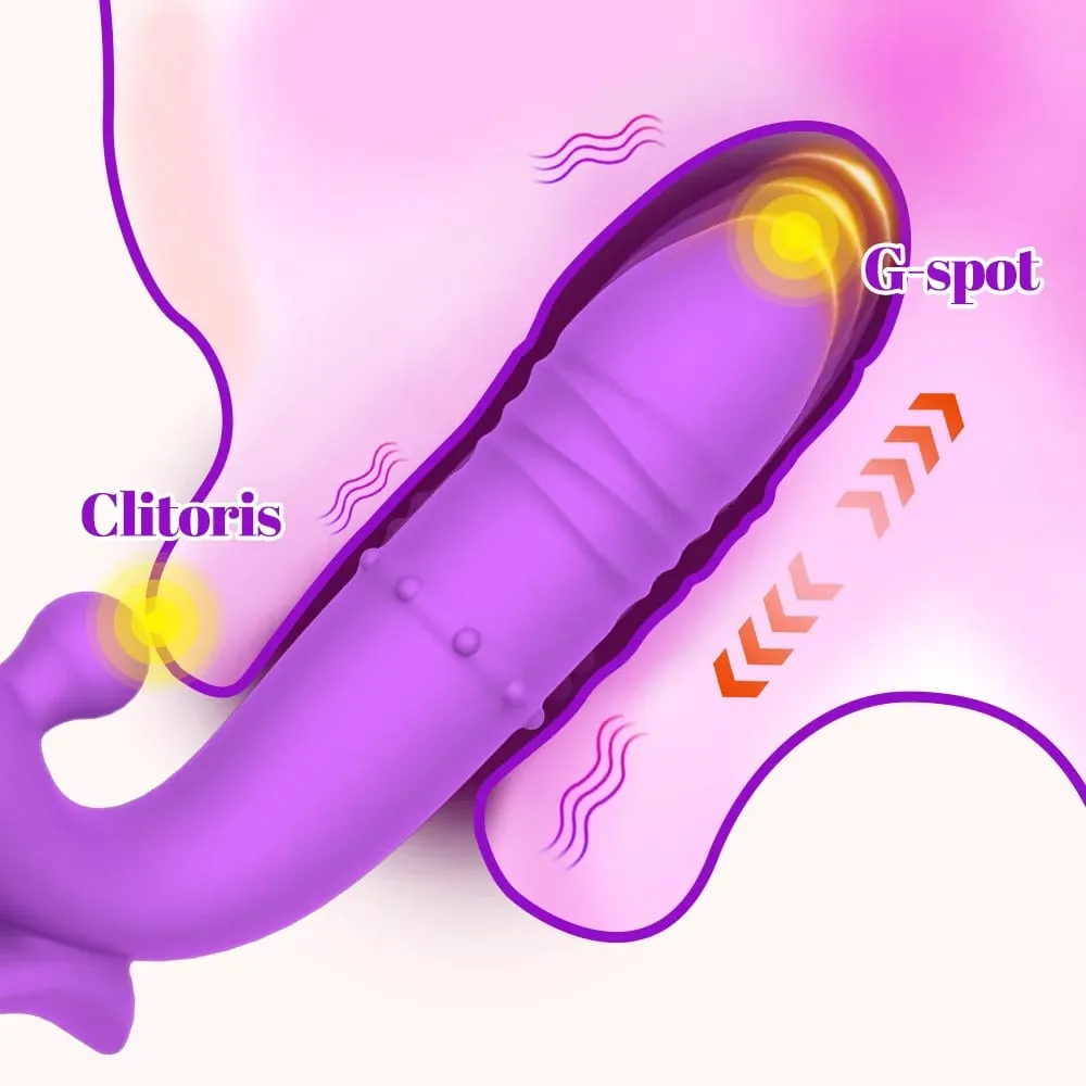 Realistic Dildo Telescoping Masturbator for Women Powerful G-Spot Clitoral Vaginal Vibrator with Nipple Stimulator Adult Sex Toy — image 3