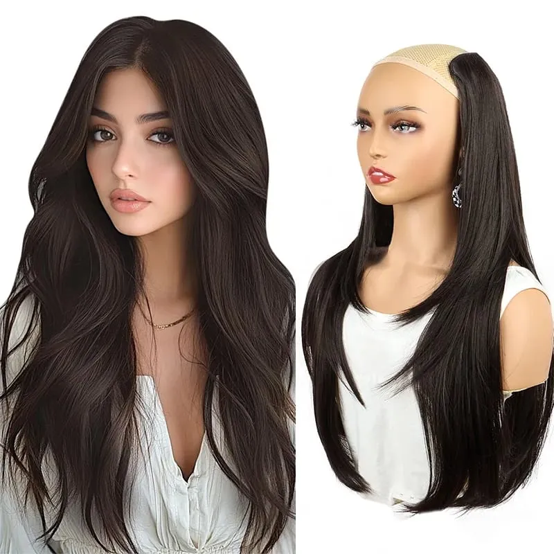 22 inch Synthetic One-Piece Hair Extensions | Inward-Curled Ends | BB Clips Easy Wear No Damage | Instant Volume & Length — image 8
