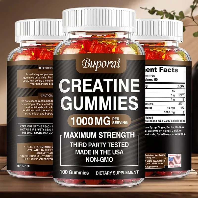 Creatine Monohydrate Gummies - Pre/post Workout Fitness Strength Muscle Building Provide Energy Supplements — image 2