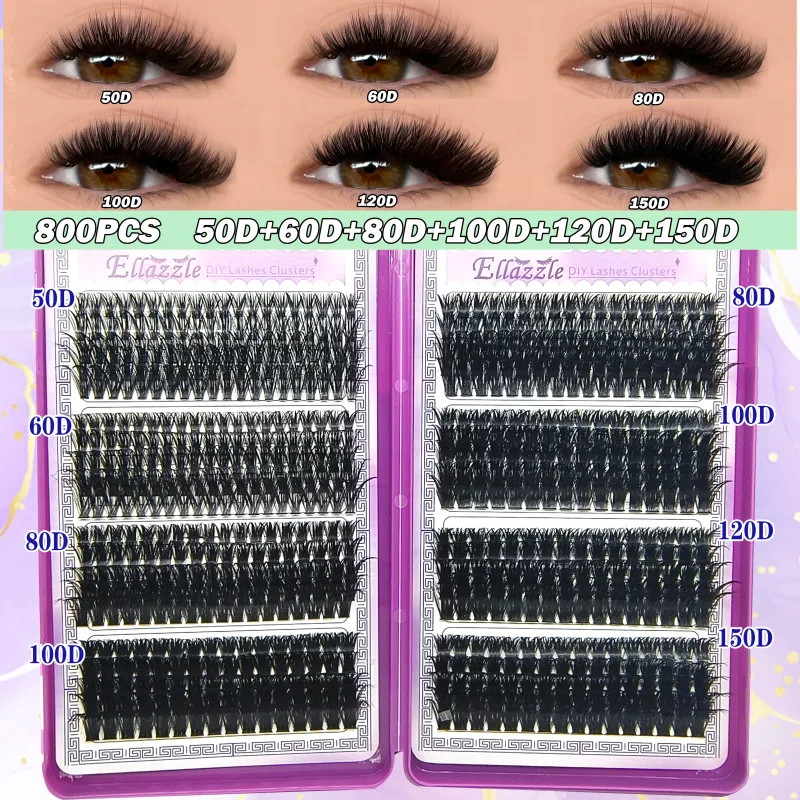 40D-150D Lashes Cluster DIY Lash Extension Mixed Tray Clusters Ögonfransar Fluffig Volym Individuella Fransar Cat Eye Lash Extension — image 10
