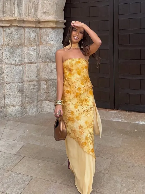 Solid Color Strapless Ribbon Women Summer Dress Sexy Sleeveless Backless High Waist Slim Maxi Vestidos 2026 Lady Vacation Outfit — image 17