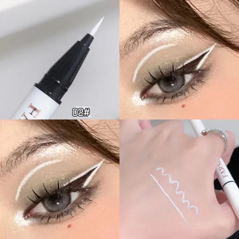 12 barev Vodotěsné pero na oční linky Ultra-Fine Tip Tekuté oční linky Dlouhotrvající oční linky Rychleschnoucí barevné líčení pro Cosplay — image 10