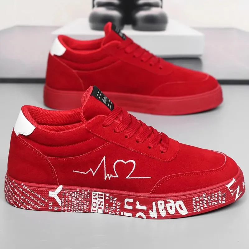 Breathable Mid-Top Sneakers Heart & Music Graphic Design Casual Streetwear Shoes for Couples Valentine's Day & Birthday Gift — image 5