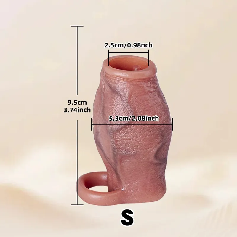 Dick Sleeve Enlargement Lock Sperm Penis Ring Adult Men Sex Toy Enlarged and Thicken Cock Sleeve Soft Silicone Male Sexy Toy 18+ — image 10