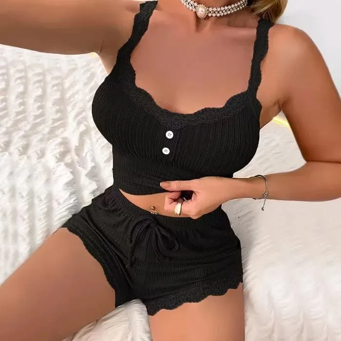 Summer Women Underwear Set Sexy Lace Lingerie BraTop And Shorts Set Women's Slim Fit Two-piece Comfortable Casual Pijamas 2026 — image 3