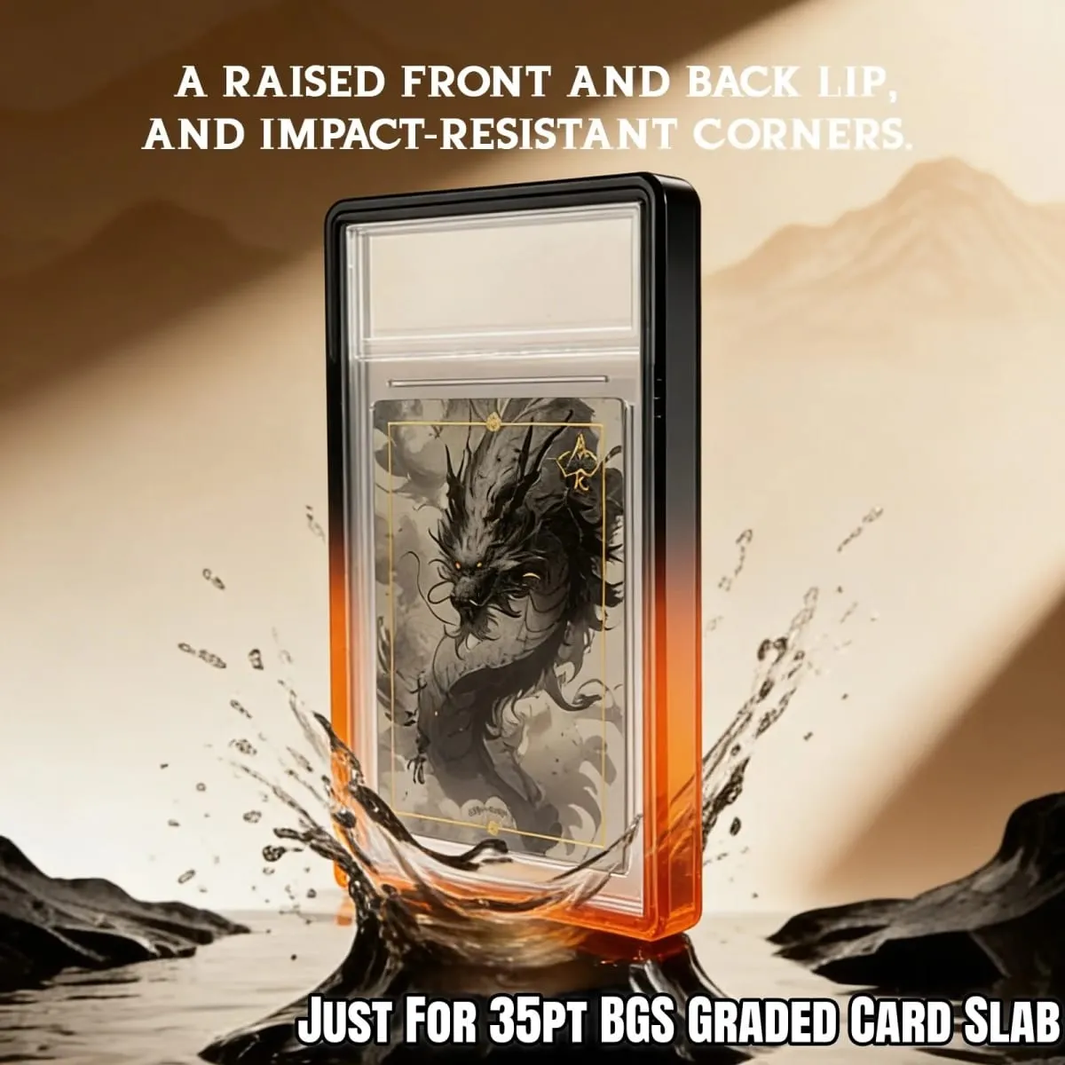 Glitter TPU Slab Bumper Guard Case Holder Protective Skin Display Sleeves with Clear Back for BGS 35PT Graded Trading Card