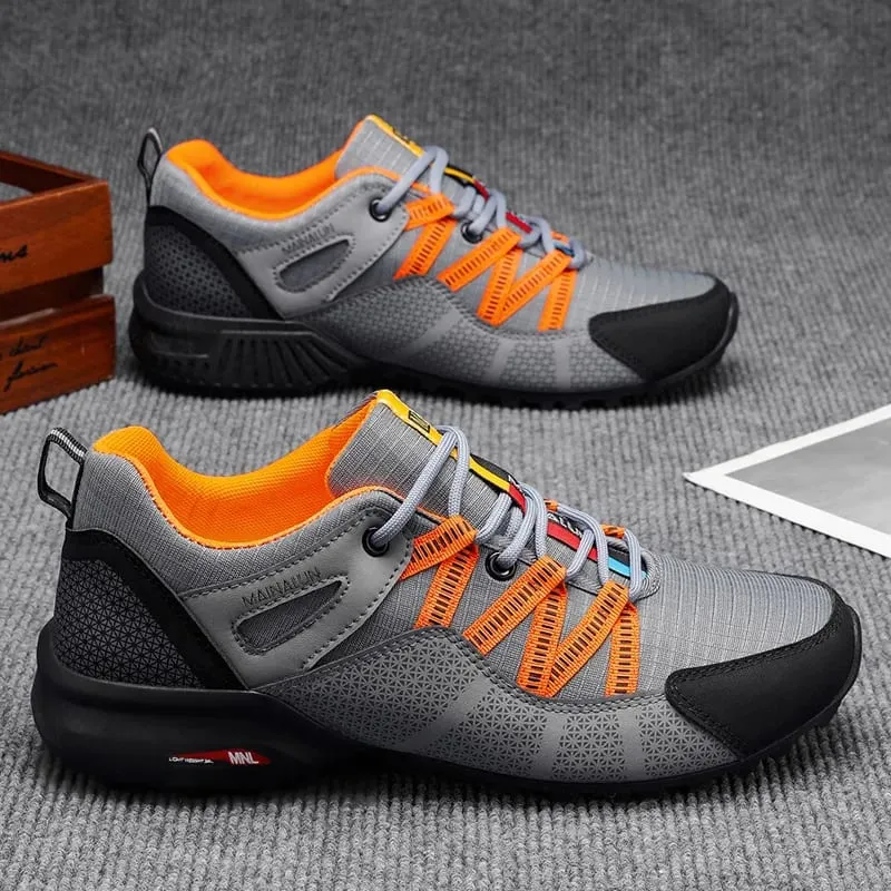 Breathable and lightweight men's shoes casual sports shoes outdoor hiking shoes. Street walking shoes — image 3