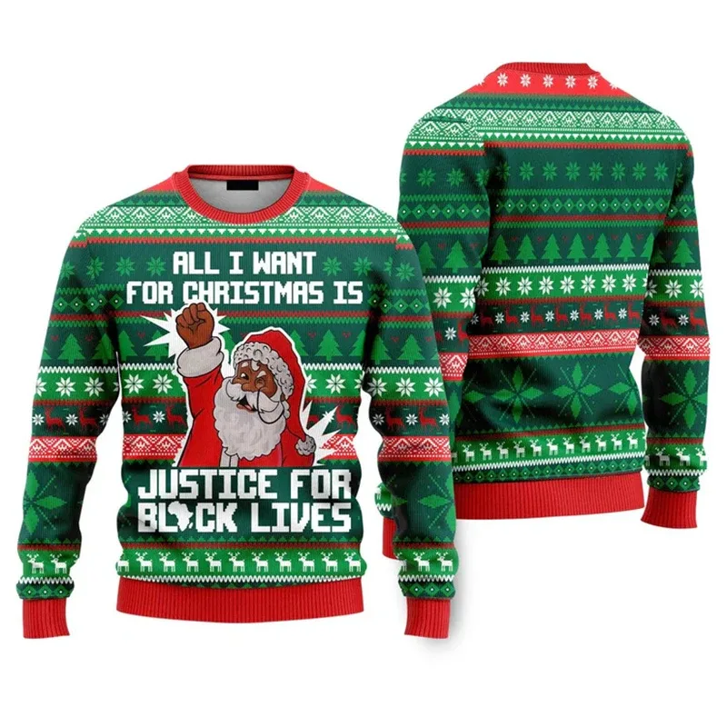 New 2026 Ugly Christmas Sweater Men Santa Claus Pattern Pullovers Women 2026 New Year Merry Christmas Crew Neck Sweatshirts — image 7