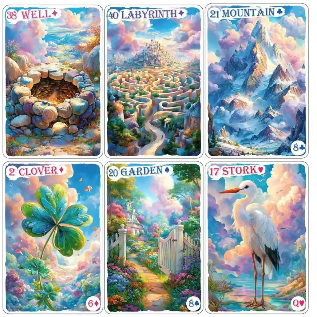 Tarô da Fada Fantasia Lenormand | Baralho Lenormand Expandido de 42 Cartas | Perfeito para iniciantes | Inclui guia digital