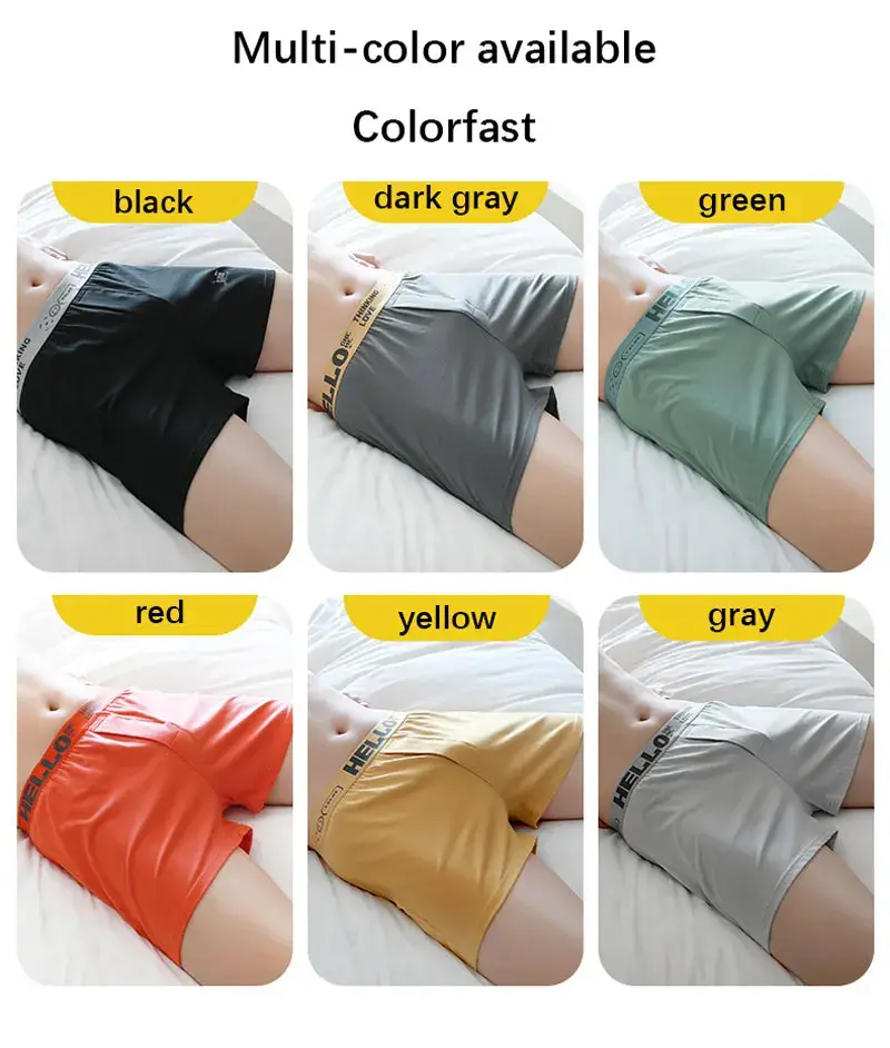 Pantaloncini boxer intimi in cotone morbido di alta qualità, indumenti da notte da uomo, fitness, larghi, accoglienti, mutandine a freccia, comodi pantaloncini da notte maschili — image 11