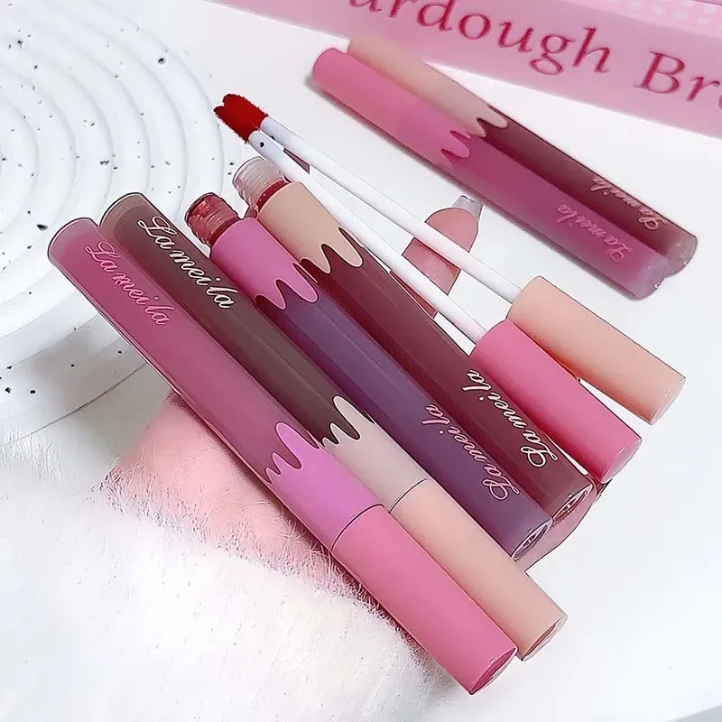 6color Velvet Matte Lip Gloss Waterproof Non Stick Cup Silky Matte Hawthorn Red Lipgloss Sexy Lip Makeup Cheap Lipstick Cosmetic — image 5