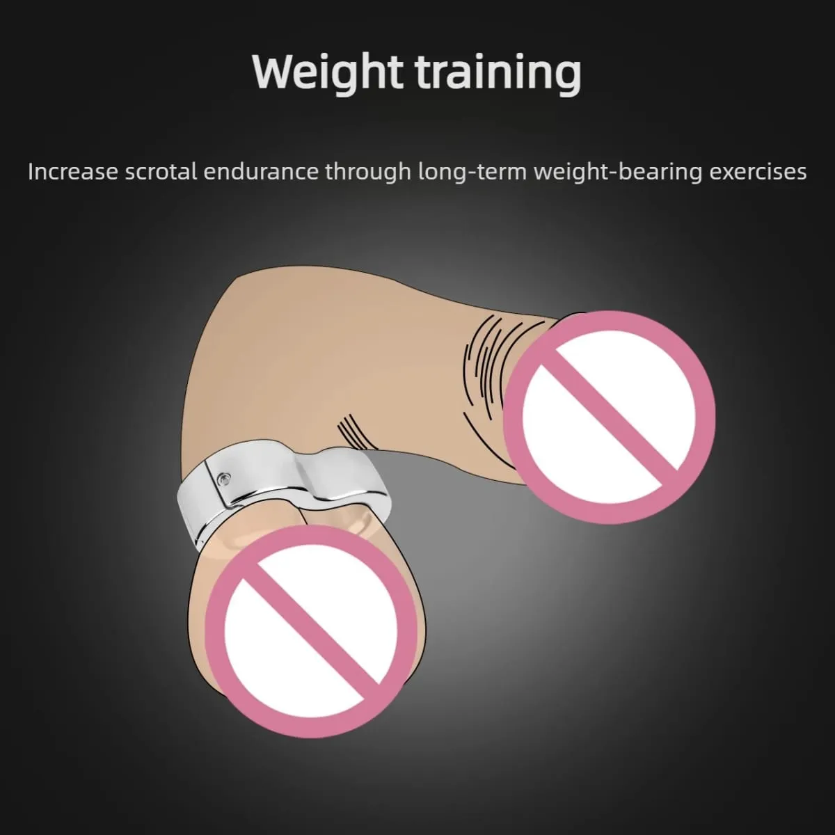 Stainless Steel Weighted Scrotal Ball Ring Metal Penis Lock Ring Scrotum Stretcher Male BDSM Bondage Sex Toy — image 4