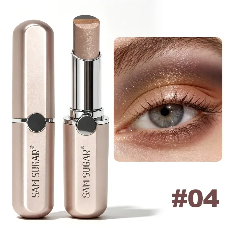 3-Color Gradient Eyeshadow Stick Shimmer Highlight Contour Cream Eyeshadow Waterproof Smudge Resistant Quick Eye Makeup Stick
