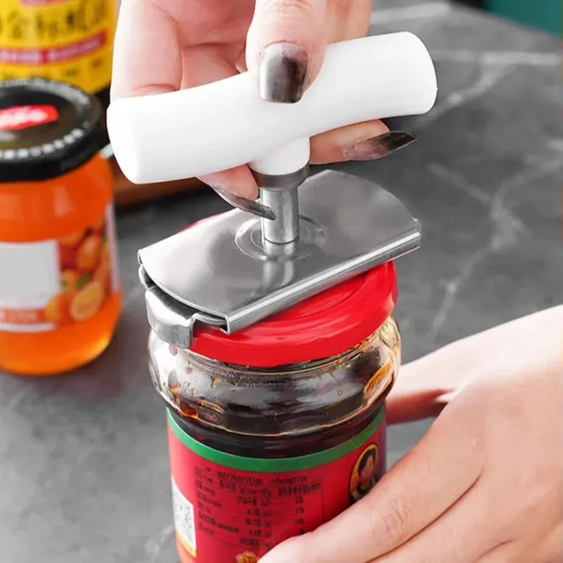 Multi-Function Bottle Cap Opener Stainless Steel Adjustable Lids Off Jar Opener Labor-Saving Screw Can Opener Kitchen Gadget