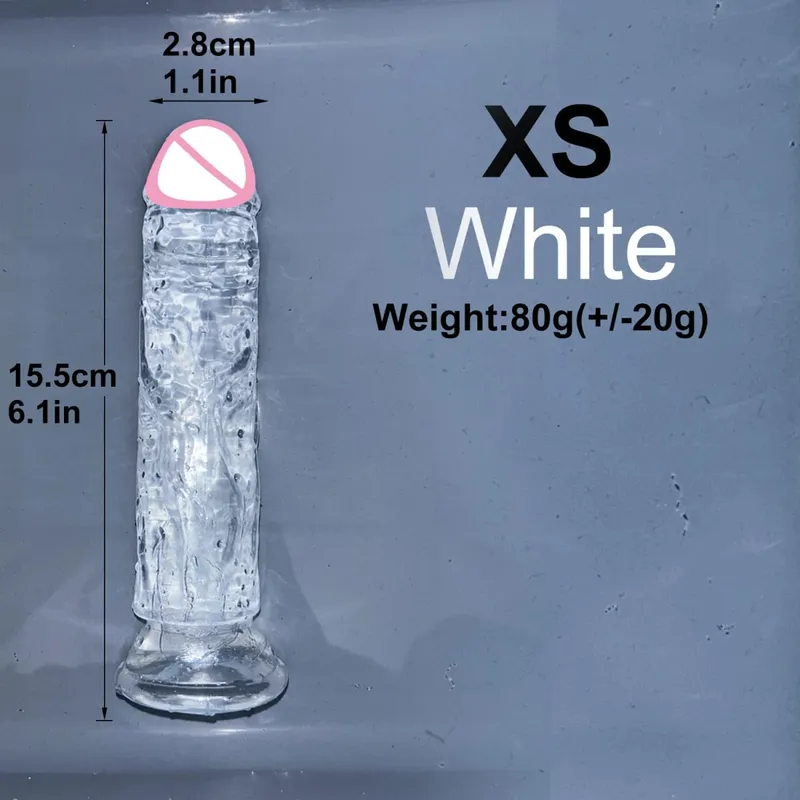 Ucuz 5 Renk Küçük Şeffaf Yapay Penis Vantuz Jöle Dick Kadın Erotik Anal Seks Oyuncakları Yumuşak Klitoris Vajinal Masturbators Penis