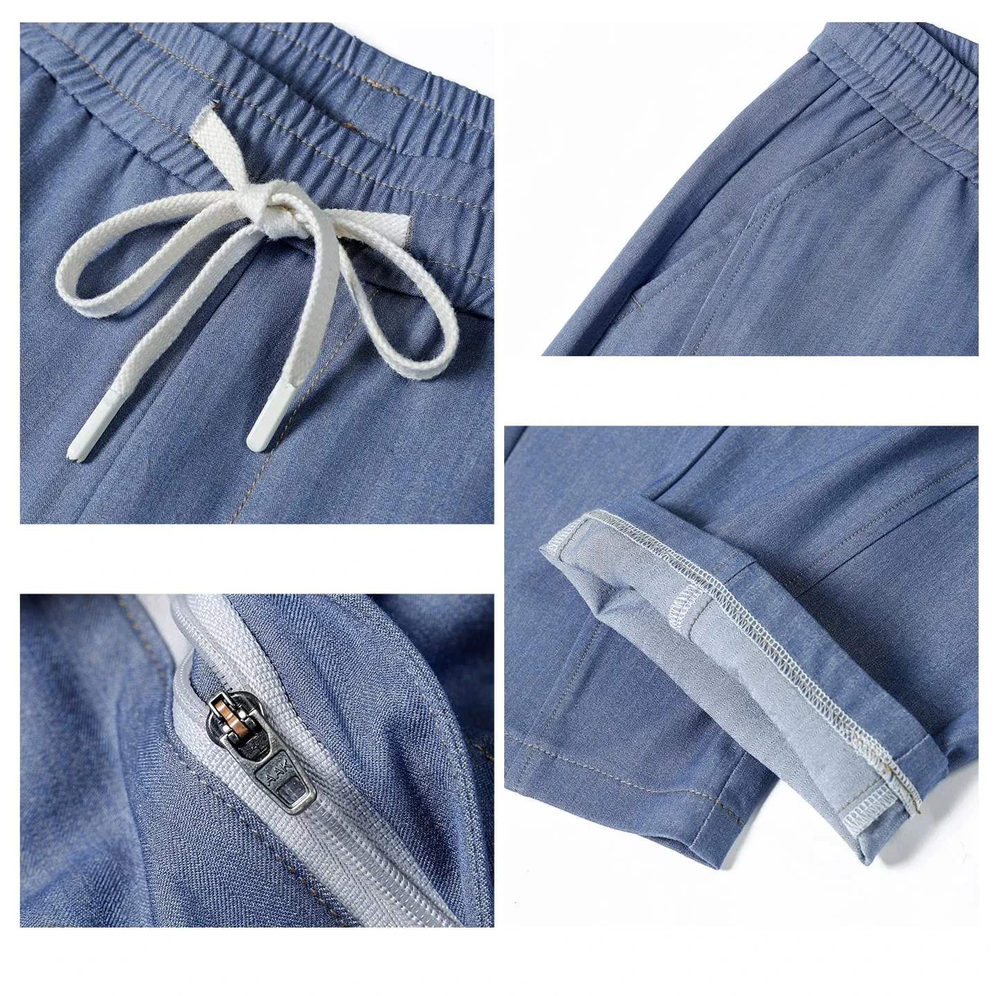 2026 High Quality Summer Thin Stripe Jeans Men Elastic Waist Breathe Straight Y2K Harajuku Korea Trousers Male Plus Size M-5XL — image 5