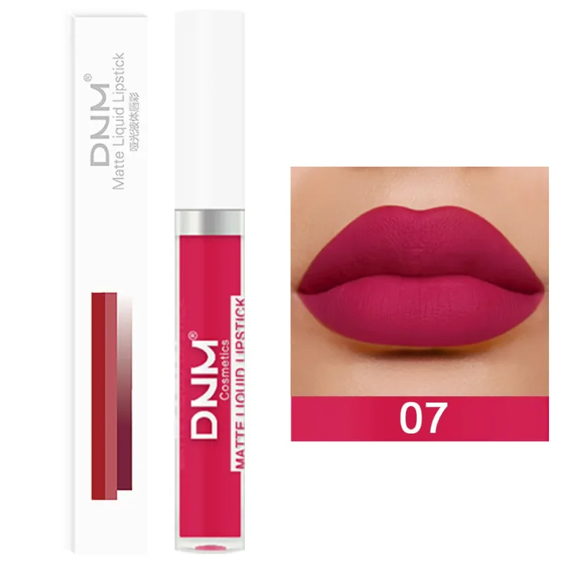DNM 19 Färg Matt sammet flytande läppstift Vattenfast Håller Ej lätt att bleka Lipgloss Makeup Lila Röd Nude Lip Tint Kosmetika