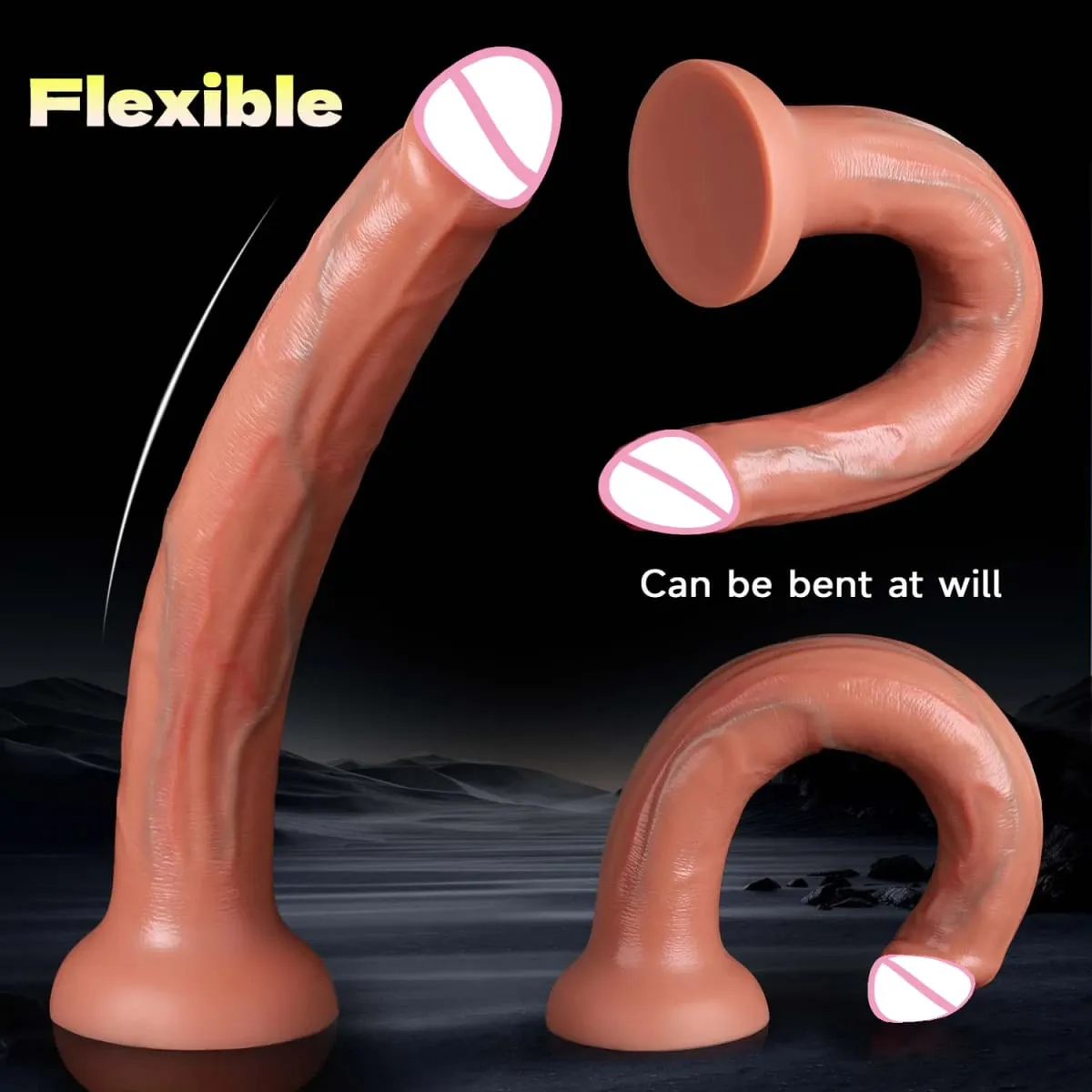 3 Sizes Realistic Super Long Dildo Penis with Suction Cup Soft Masturbator Huge Skin Feel Anal Dick Sex Toy for Men Women Adults — image 4