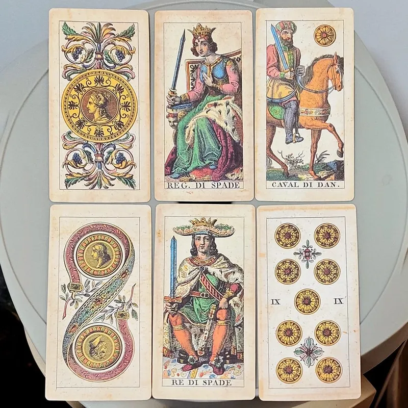78 Pcs Double-embossed Cards Tarot Soprafino 1830 Vintage Italian Tarot Deck in Rigid Box Historical Reproduction — image 6