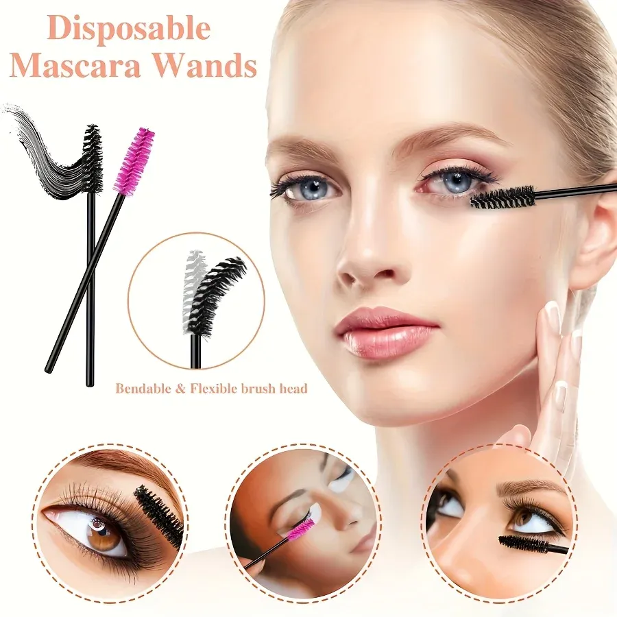 229 Buah Set Kuas Rias - 100 Bulu Mata & 100 Kuas Bibir dengan Kotak Penyimpanan Kit All-in-One untuk Pemula/Pro (Penggunaan Salon & Rumah)