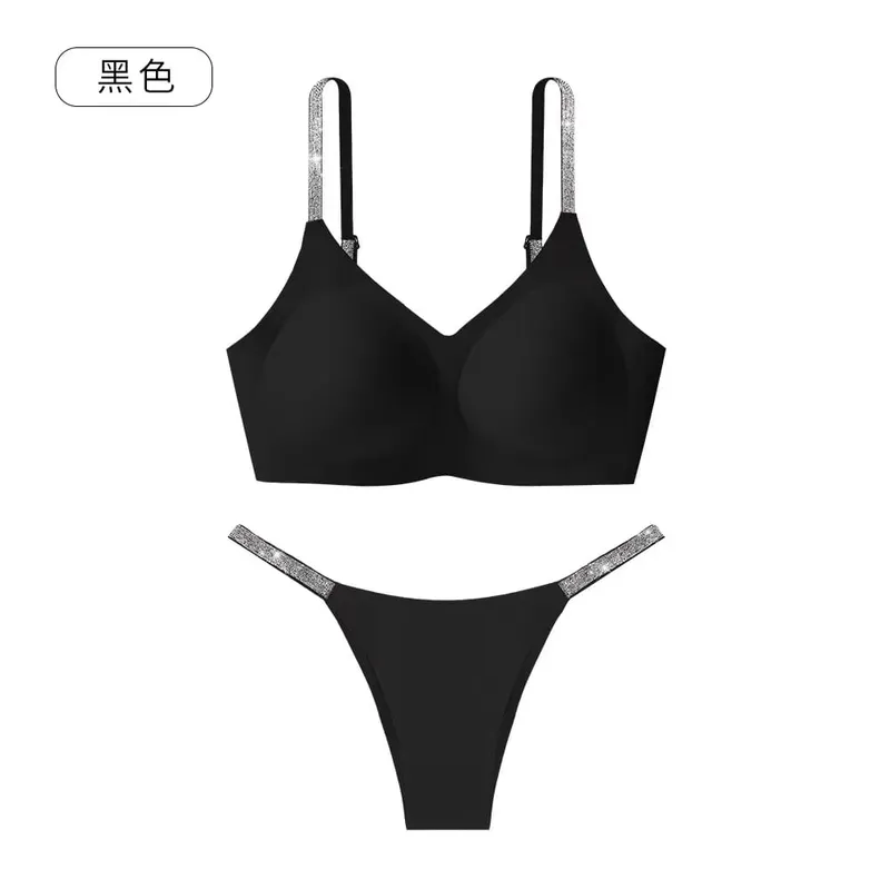 Leopard Print Rhinestone Sexy Bra Set Women Bralette Girls Underwear Brassiere Fashion Thong Gather Bras Lingerie Panty Sets — image 8
