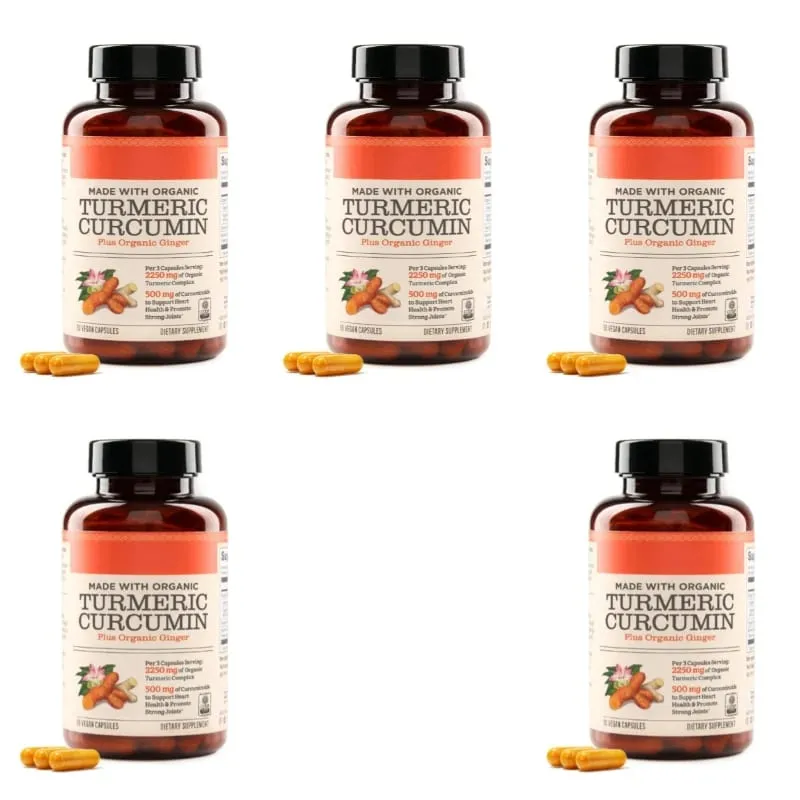 Turmeric Curcumin Plus Vegan Capsules Made with Organic Ginger Supports Joint Health and Heart Health Non-GMO 90 Capsules — image 11