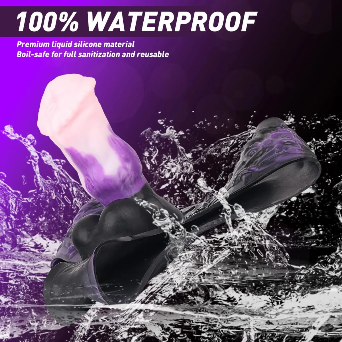 3D Horse Penis Shaped Wearable Cock Sleeve Gradient Color Skin-Friendly Liquid Silicone Adult Couple Intimate Sex Toys — image 4