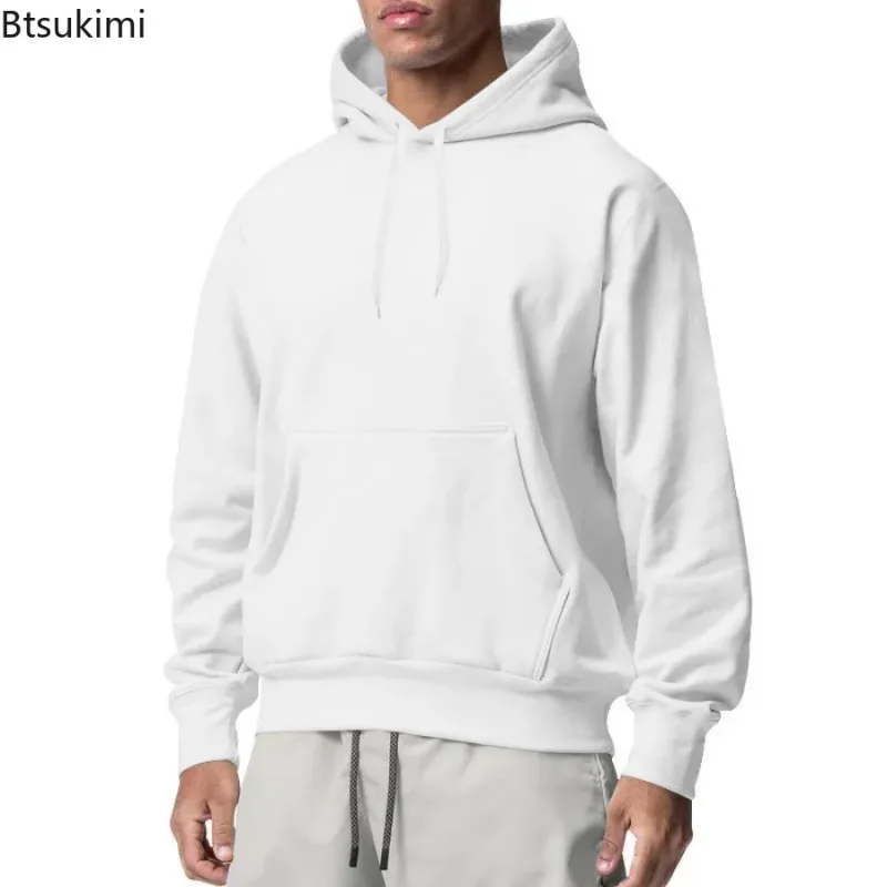2026 New Men's Fashion Harajuku Hooded Sweatshirts Casual All-match Pullovers Male Streetwear Autumn Winter Fleece Warm Hoodies — image 3