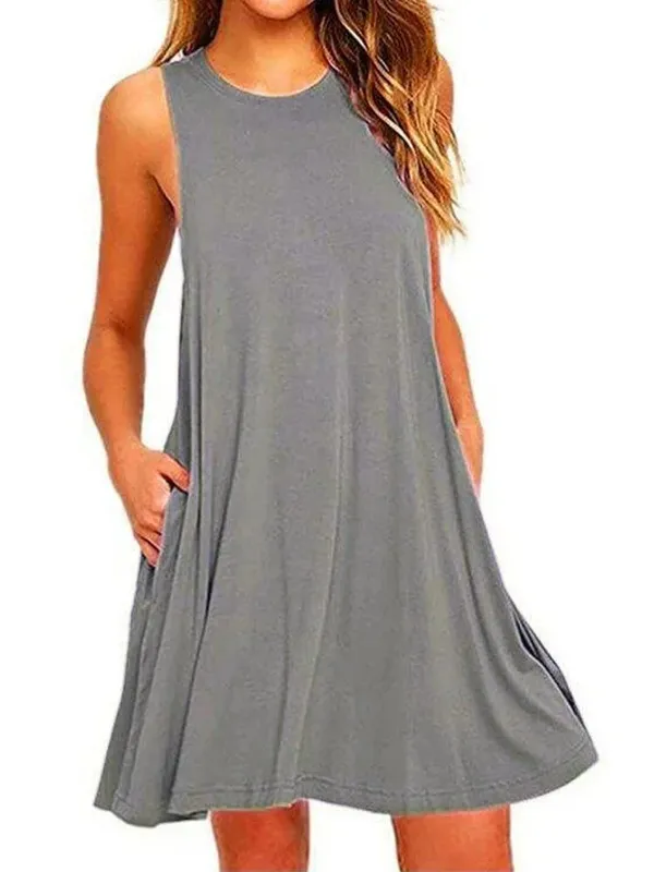 Phụ Nữ Đen Trắng Mùa Hè 2025 Polyester Nữ Tay Ngắn Cổ Tròn Áo Dáng Rộng Đầm Nữ Phố Bohemia Đầm vestidos