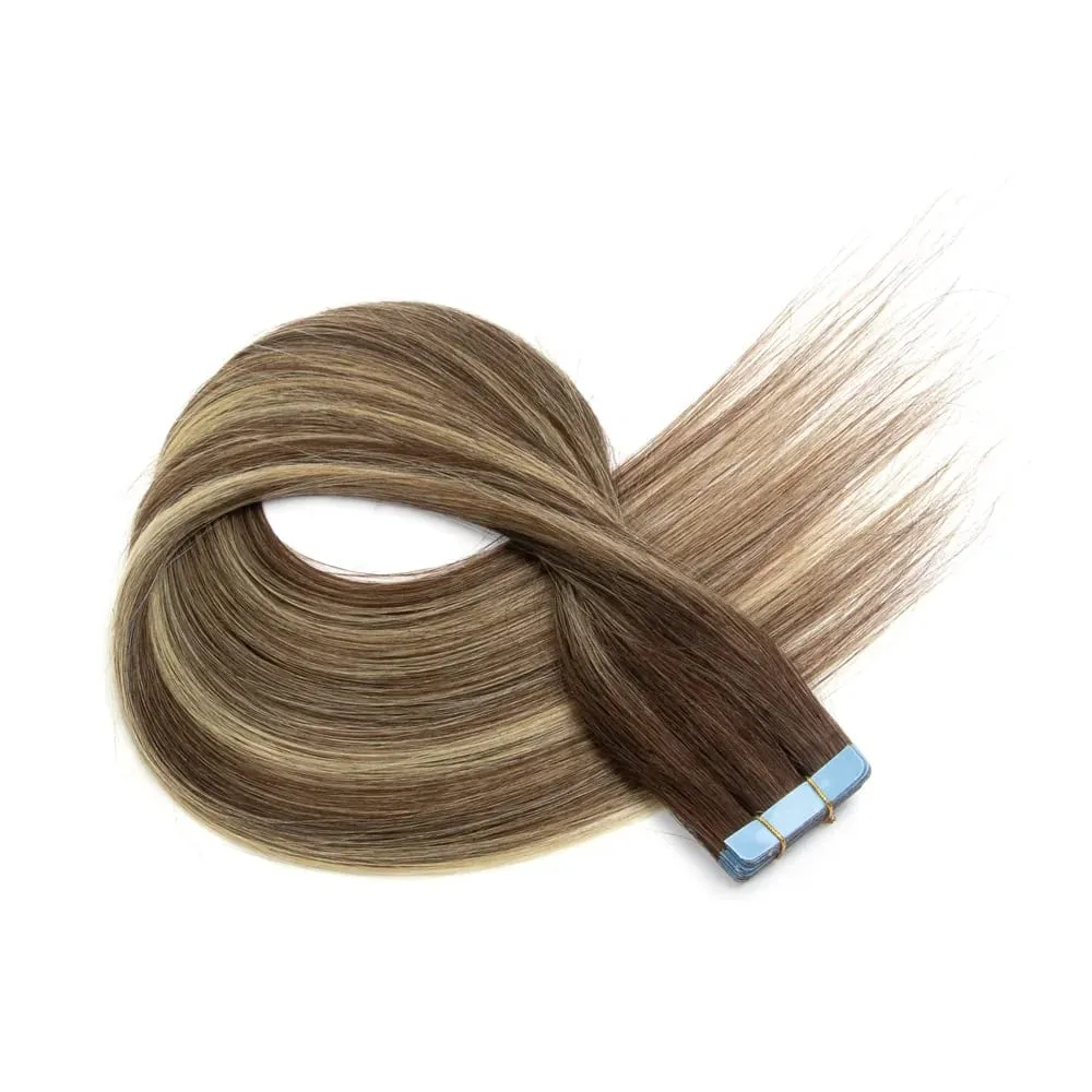 Real Human Hair Tape in Extensions 16'' 20'' Natural Straight High Light Seamless Tape Hair On Double Sided Tape 20pcs 30g/pack — image 13