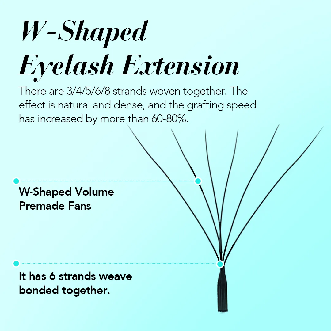 W Shape Eyelash Extension 3D 4D 5D 6D 8D Eye Lashes Natural Soft Premade Fan Lash Extensions