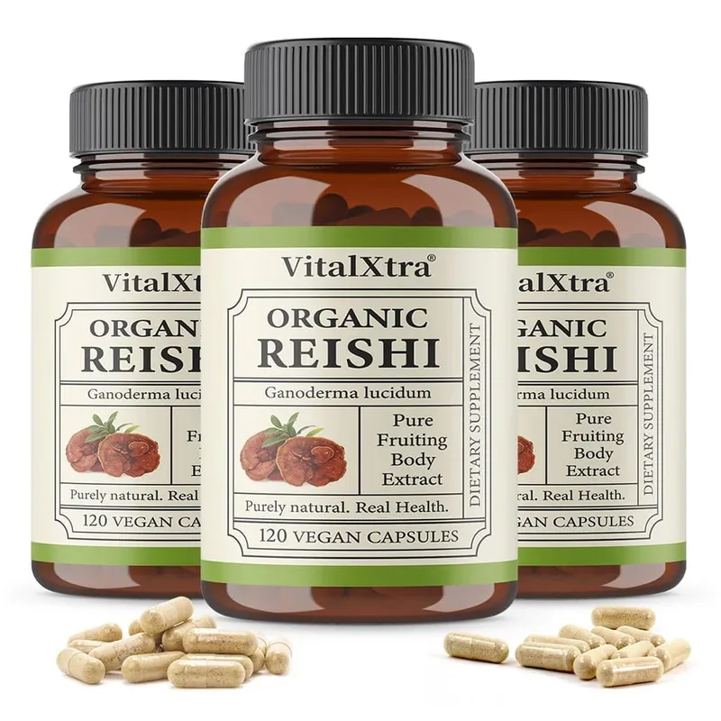 Reishi Paddestoelcapsules 1000 mg Ganoderma Lucidum Ondersteunt de gezondheid van het immuunsysteem Ontspanning Slaap en natuurlijke energie Veganistisch Niet-GMO — image 9