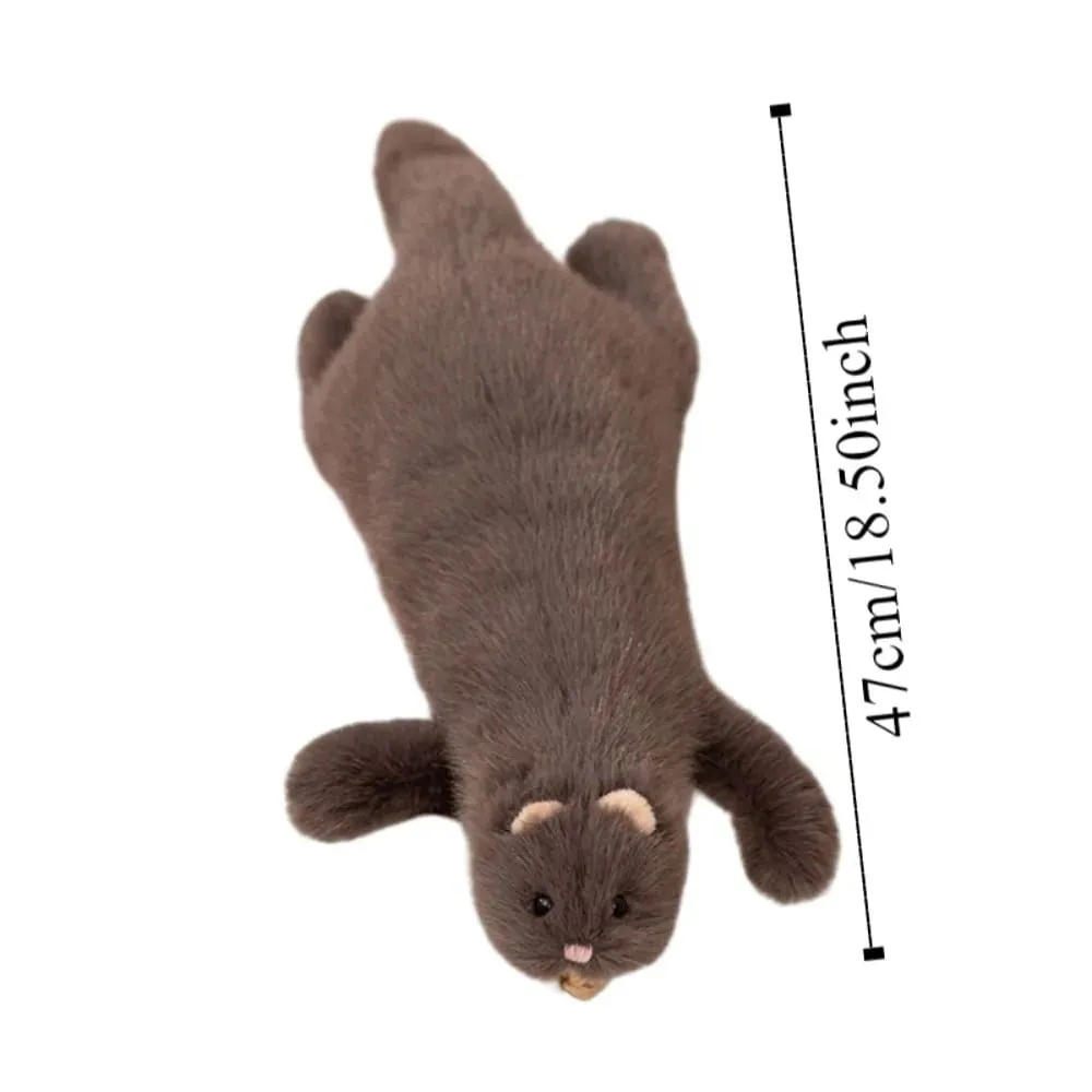 Soft Fluffy Ferret Stuffed Lifelike Appearance Realistic Design Ferret Huggable 47cm Ferret Stuffed Animal Holiday Gifts