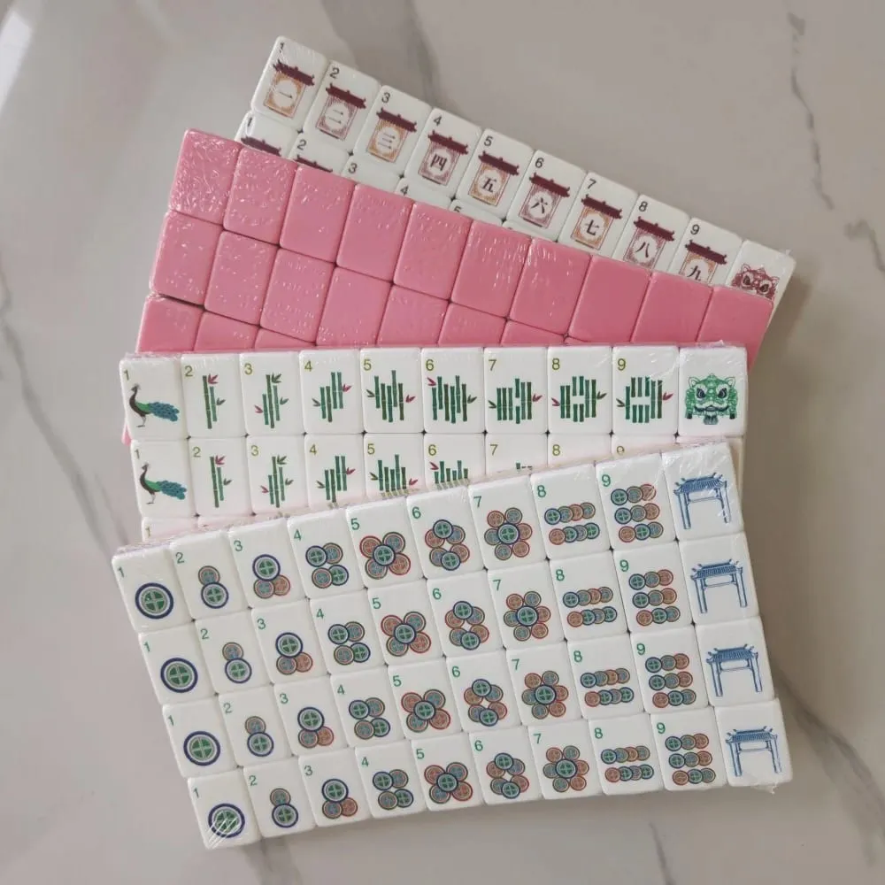 In Stock Hot American Mahjong Set 160 Tiles 4-Layer Acrylic Mah Jongg Sets Portable Travel Mahjong Game Tiles Adult Indoor Games — image 16