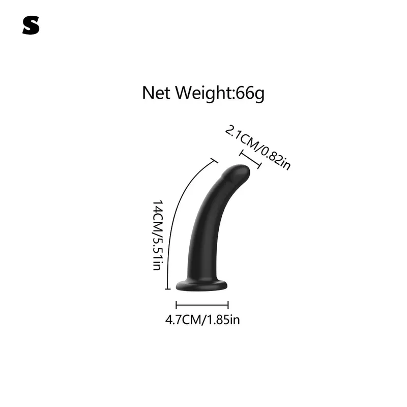 Adjustable Silicone Strap On Dildo Harness with Strong Suction Cup Slim Curved Pegging Dildo Wearable Sex Toy for Women Men Cou