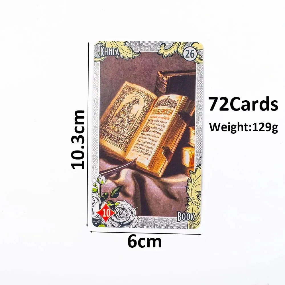 72 قطعة ЛЕНОРМАН ВИНТАЖНЫЙ СТИЛЬ LENORMAND أوراكل الروسية رؤى التارو العرافة مصير لوح ظهر المركب بطاقة الألعاب لحفلة الأسرة — image 5