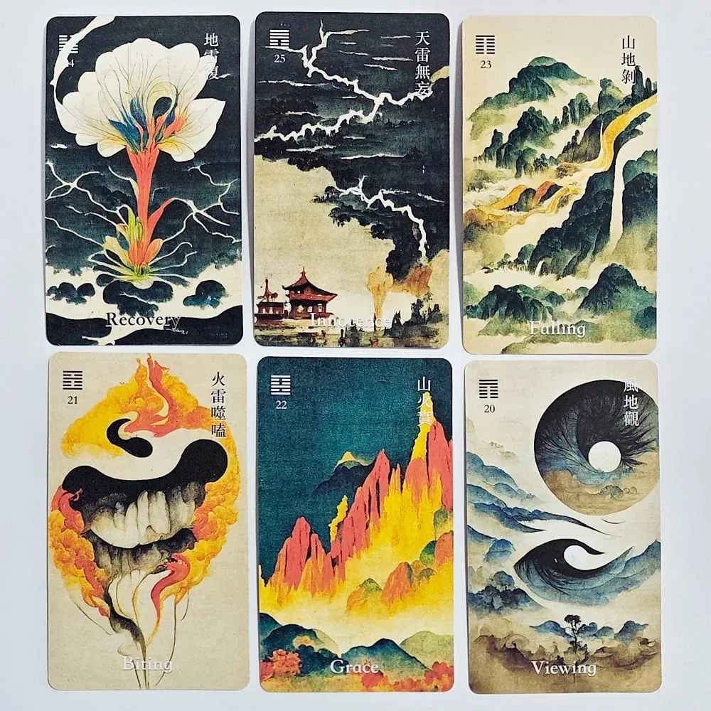 10.3*6cm I-Ching Oracle Deck64 Cards Traditional Ink Art Style Chinese Divination Tool for Spiritual Guidance and Meditation — image 5