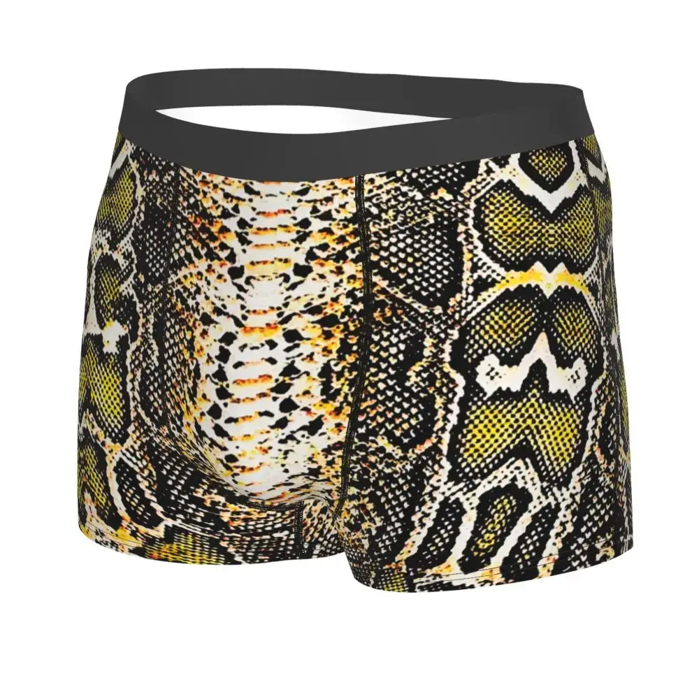 Sous-vêtements imprimés peau de serpent personnalisés pour hommes, Boxer extensible à Texture animale, slip short, culotte douce pour Homme — image 2