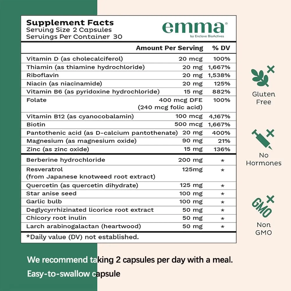 Emma Gut Health Relief Supplement | 60 Digestive Capsules For Women & Men | Helps Ease Bloating & Digestion — image 5