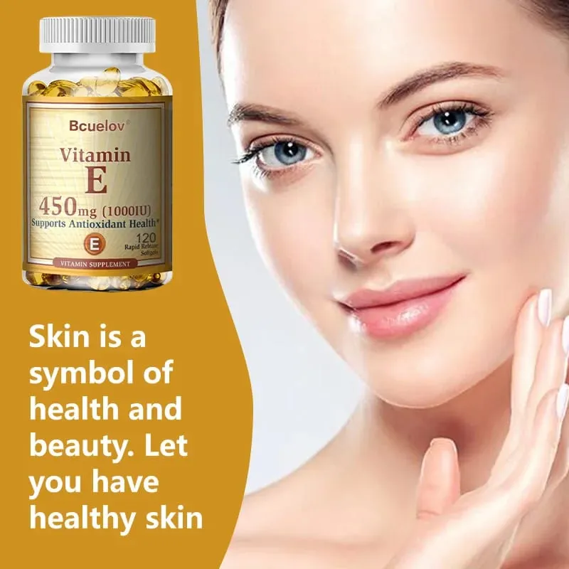 Vitamin E Supplement Capsules- 1000 IU - Promote Skin Immunity and Heart Health Help Blood Circulation Gluten-free — image 4