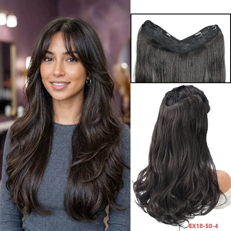 Easy Clip-In V-Wig Piece 20" or 24" Wavy Synthetic Hair Extension Adds Length & Fullness in Seconds — image 8
