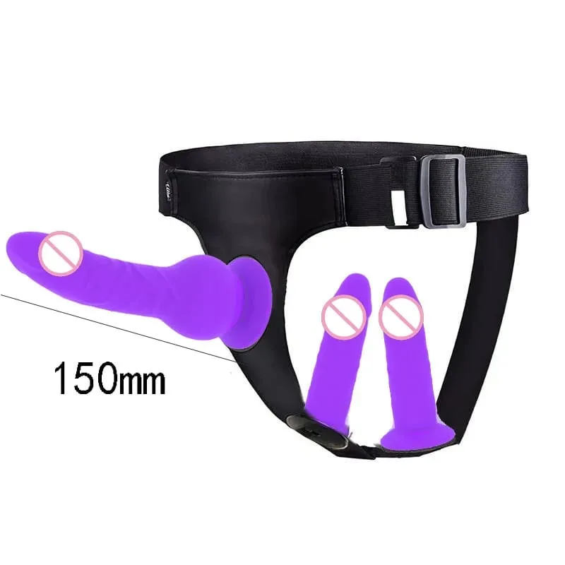 Adjustable Silicone Strap On Dildo Harness Long Slim Pegging Dildo Panties for Women Men Couples Soft Flexible Strap-on Sex To