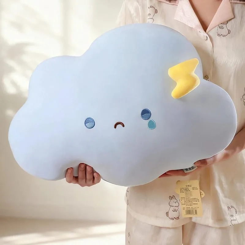 Creative Weather Series Rainbow Cloud Plush Pillow Soft Cute Cartoon Kawaii Stuffed Doll For Kids Sofa Cushion Home Decor — image 4