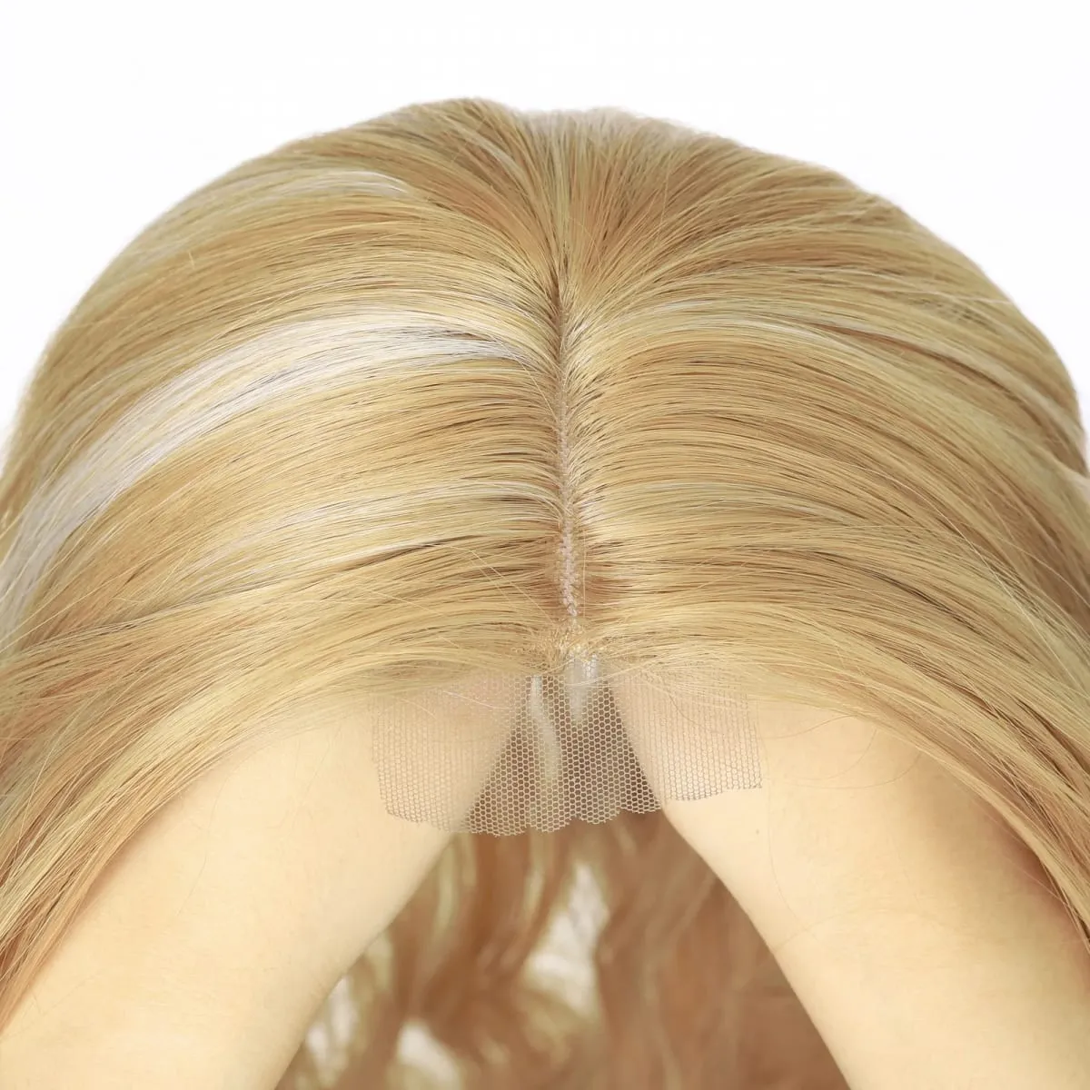 20 Inch Synthetic Long Wave Hair Topper Lace Base Hairpiece Clip on Top Hair for Women Cover Thinning Hair Breathable Wig Piece — image 4
