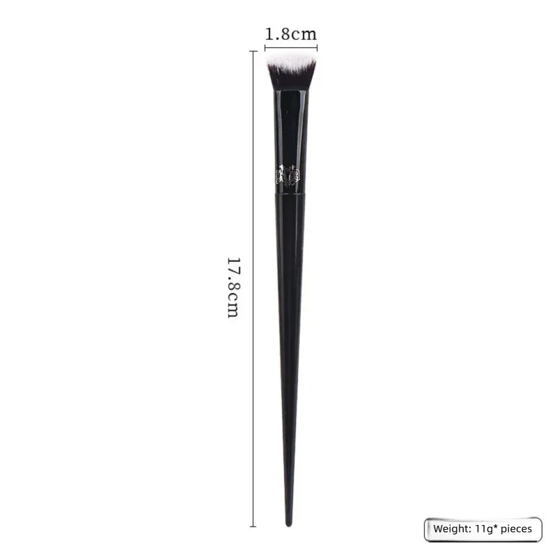 Pincel de maquiagem corretivo, fibra macia, elegante, cabo preto, pó, blush, sombra, base, pincéis de maquiagem, ferramenta de beleza