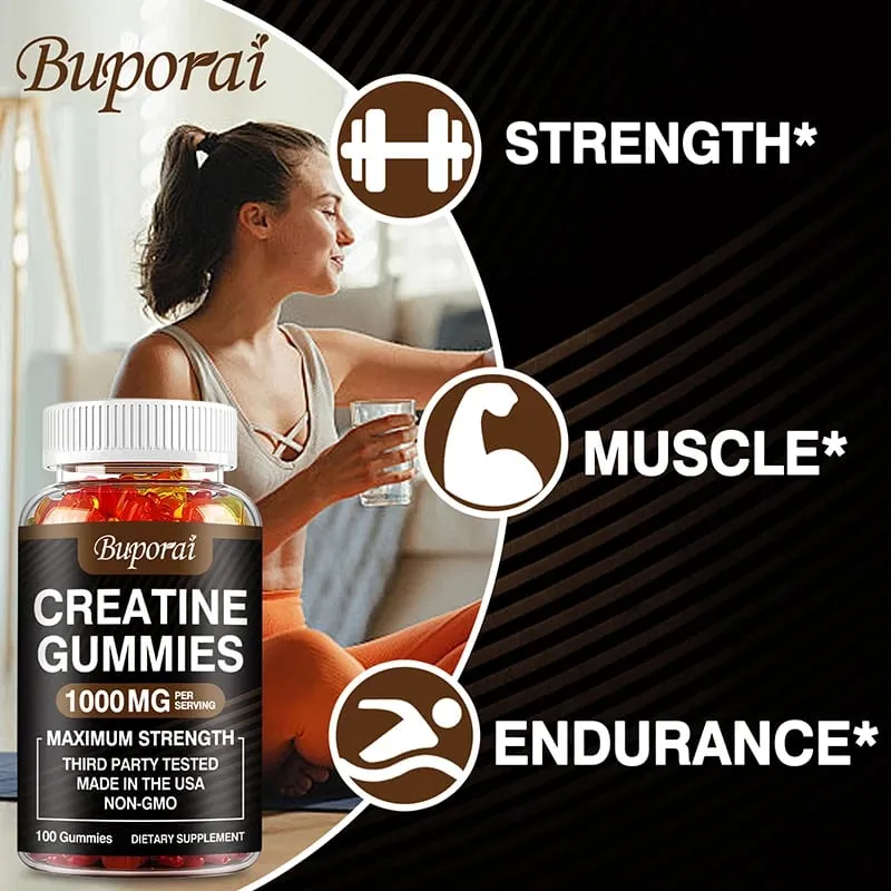Creatine Monohydrate Gummies - Pre/post Workout Fitness Strength Muscle Building Provide Energy Supplements — image 5