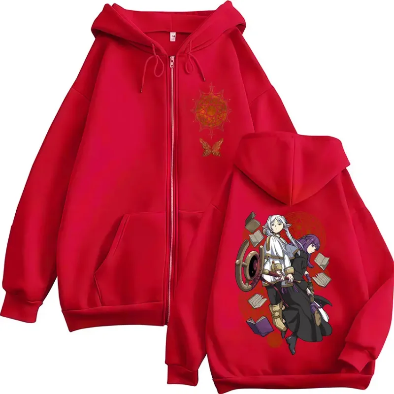Anime Frieren: Beyond Journey's End Zipper Hoodies Men's Women Clothing Harajuku Fleece Zip Up Hooded Sweatshirts Jackets Coats — image 5