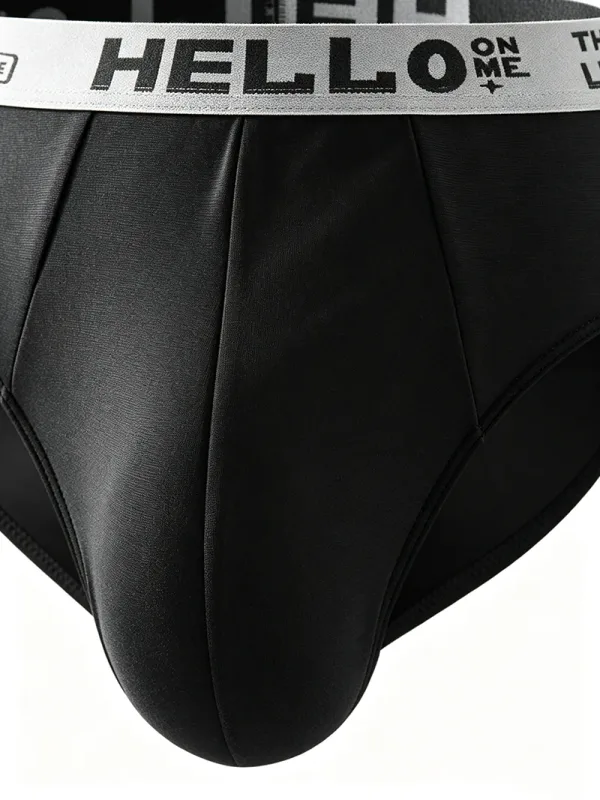 Hello 2-Pack Milk Silk Men's Briefs Seamless Breathable Quick Dry with Graphic Waistband Comfort Underwear Set — image 4