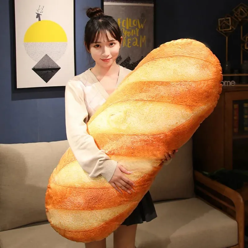Hot Giant Bread Plush Long Pillow Toy Soft Funny Simulation Food Toy Creative Cushion Birthday Present Christmas Gift Decoration — image 2